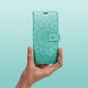 Samsung Galaxy A17 4G / A17 5G kompatibilis telefontok, könyvtok, mágneszáras, bankkártyatartós, mandala mintás, zöld, Forcell Mezzo