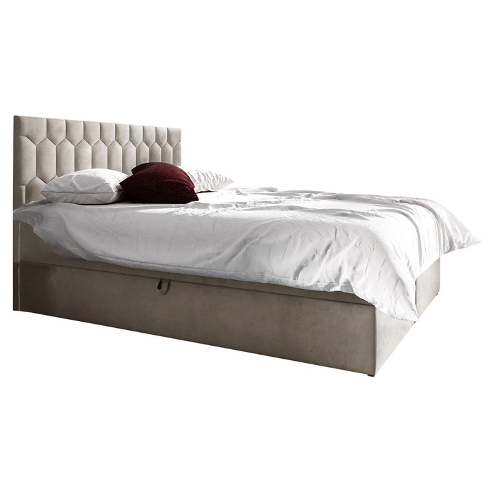 Pat matrimonial Borneo 160x200, MIRJAN24, bej, 165x208x103 cm