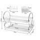 Органайзер Поставка за съдове, отцедник, кухненски отцедник, две нива, тава за отцеждане, материал хромирана неръждаема стомана, размери 37x67x24 см