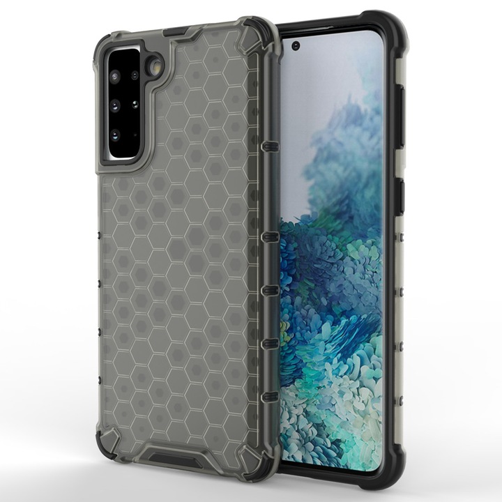 Honeycomb armored a gel frame Samsung Galaxy S22 + (S22 Plus) fekete telefontok