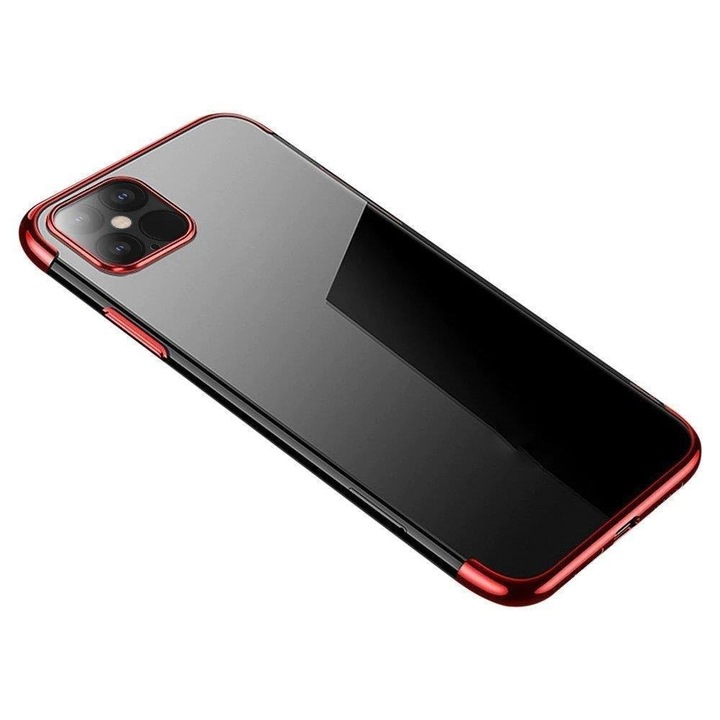 Clear Color Gel TPU a metallic frame Samsung Galaxy A33 5G piros telefontok