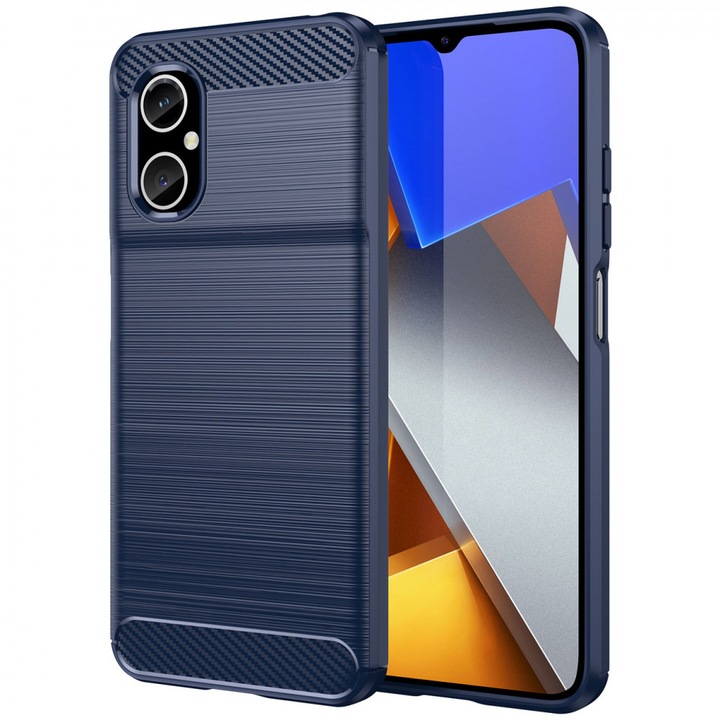 Carbon Xiaomi pirosmi Note 11E /Redmi 10 5G / pirosmi 10 Prime+ 5G / Poco M4 5G Flexible Silicone Carbon kék telefontok