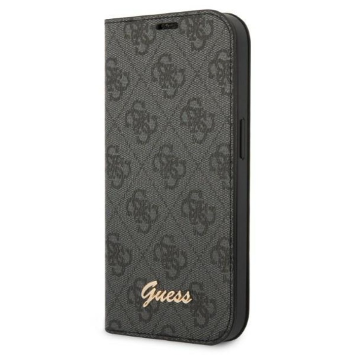 Guess GUBKP14SHG4SHK iPhone 14 6.1 "fekete / fekete book 4G Vintage Gold Logo telefontok