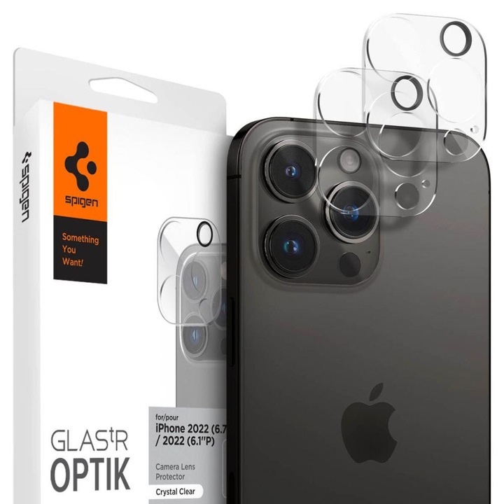 Spigen OPTIK.TR KAMERA VÉDŐ 2-PACK IPHONE 14 PRO / 14 PRO MAX CRYSTAL CLEAR COVER 2-PACK IPHONE 14 PRO / 14 PRO MAX CRYSTAL CLEAR COVER