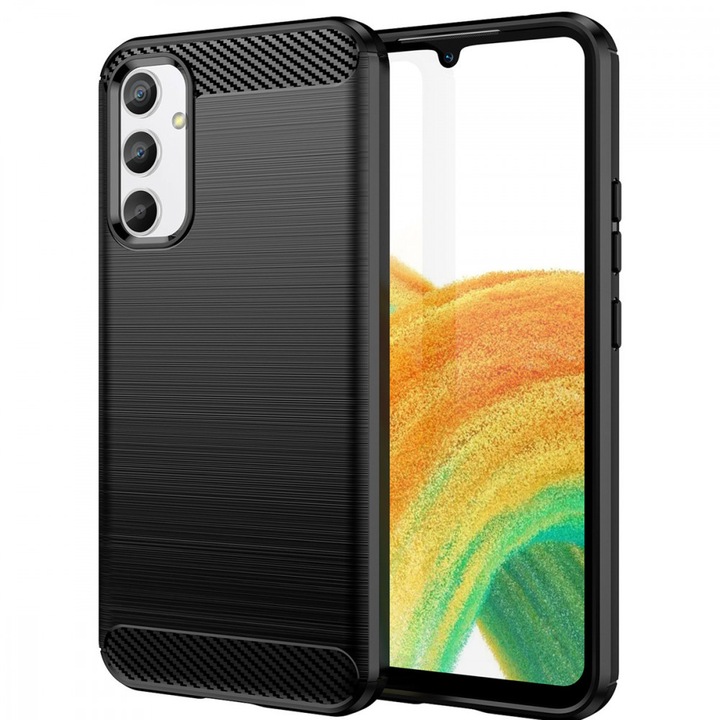 Carbon Samsung Galaxy A34 5G flexible silicone carbon fekete telefontok