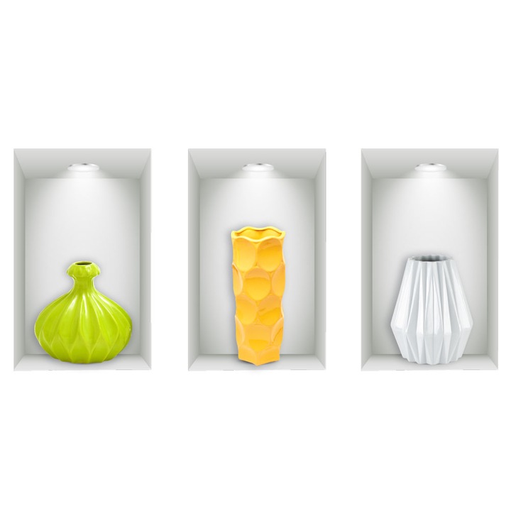 Sticker decorativ, Vaza iluzie 2, 56x30cm
