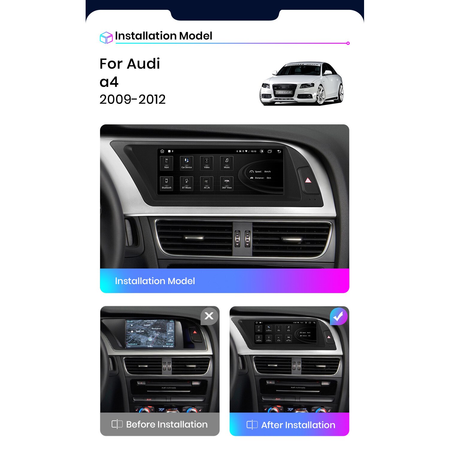 Navi Abc Navig Ci Srendszer Audi A B Kompatibilis Android Carplay Wireless