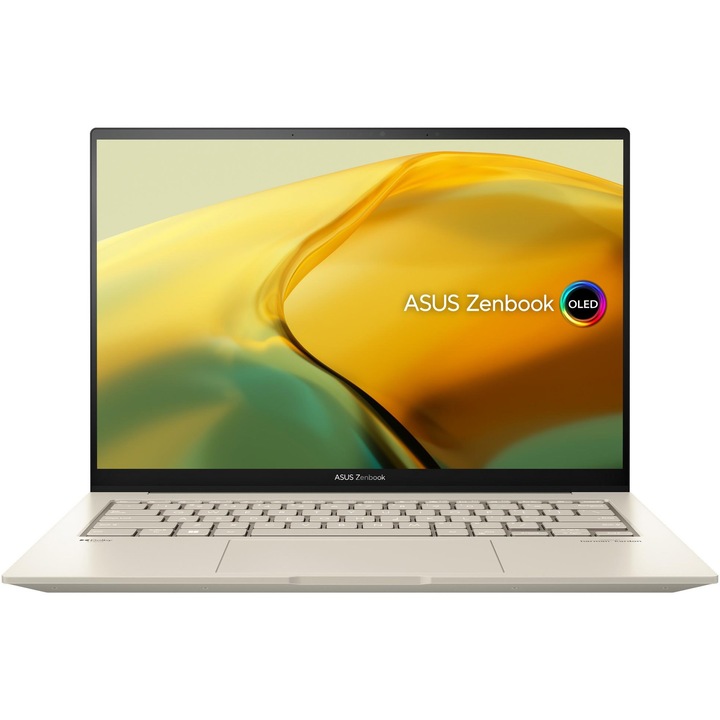 Лаптоп Asus ZenBook UX3404VA-M9043W 14.5" WQXGA+, Intel Core i7-13700H, 16GB, 1TB M.2, графика Intel® Iris Xe, Windows 11 Home, унгарска клавиатура, бежов