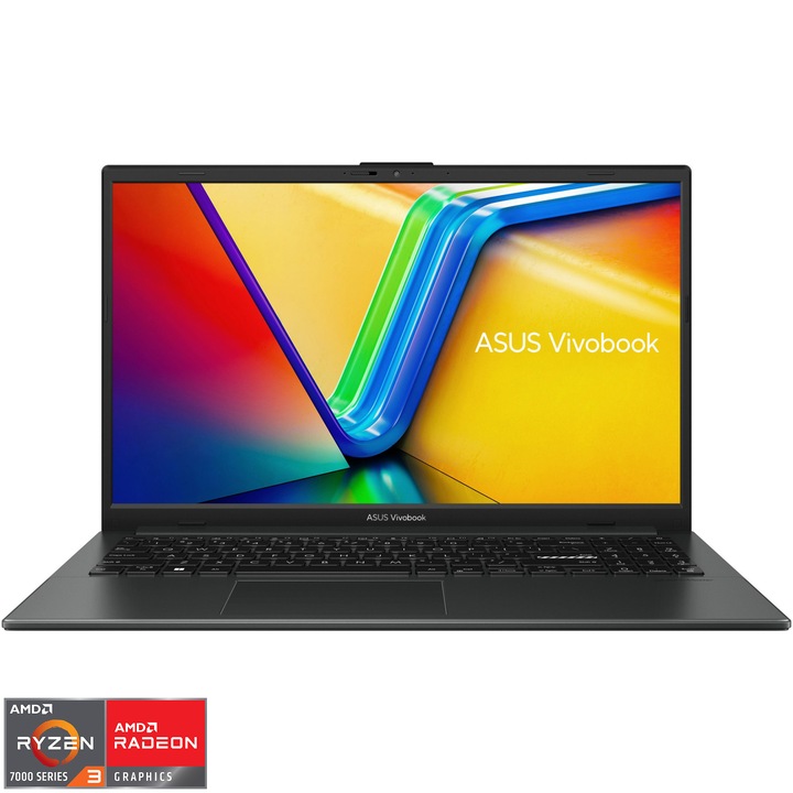 ASUS VivoBook Go 15 E1504FA laptop AMD Ryzen™ 3 7320U processzorral max. 4.10 GHz, 15.6", Full HD, 8GB, 512GB SSD, AMD Radeon™ Graphics, No OS, Nemzetközi angol billentyűzet, Fekete