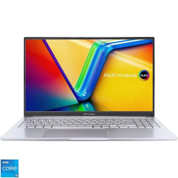 ASUS VivoBook 15 A1505ZA laptop Intel® Core™ i5-1235U proceszorral 4.40 GHz-ig, 15.6", Full HD, OLED, 8GB, 512GB SSD, Intel® UHD Graphics, No OS, Nemzetközi angol billentyűzet, Transparent Silver