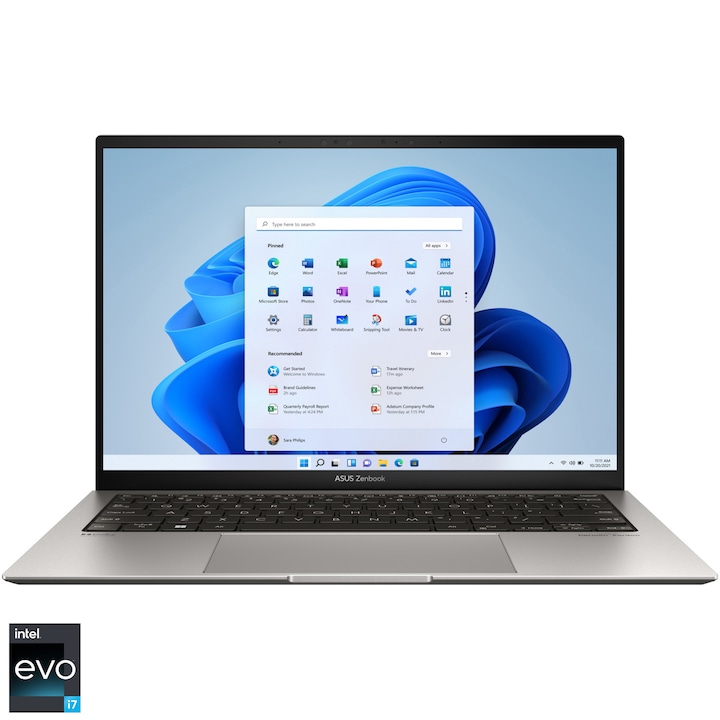 Laptop ultraportabil ASUS Zenbook S 13 OLED UX5304VA cu procesor Intel® Core™ i7-1355U pana la 5.00 GHz, 13.3