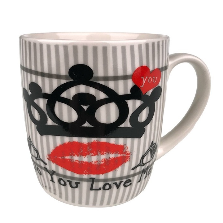 Cana cu mesaje de iubire, ceramica, 200 ml, 9X9 cm, M3