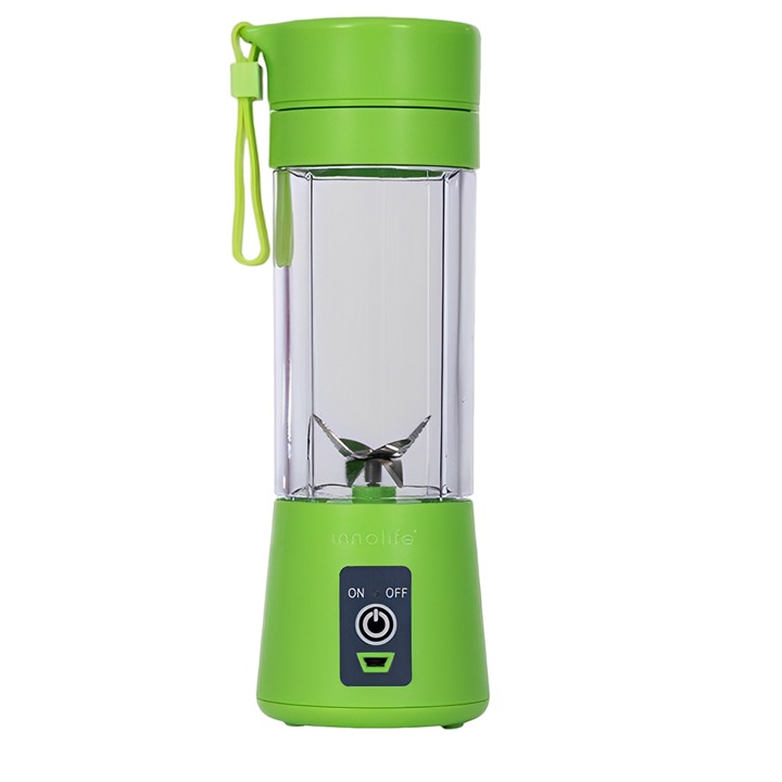 Mini blender portabil, conectat prin USB, electric cu acumulator verde