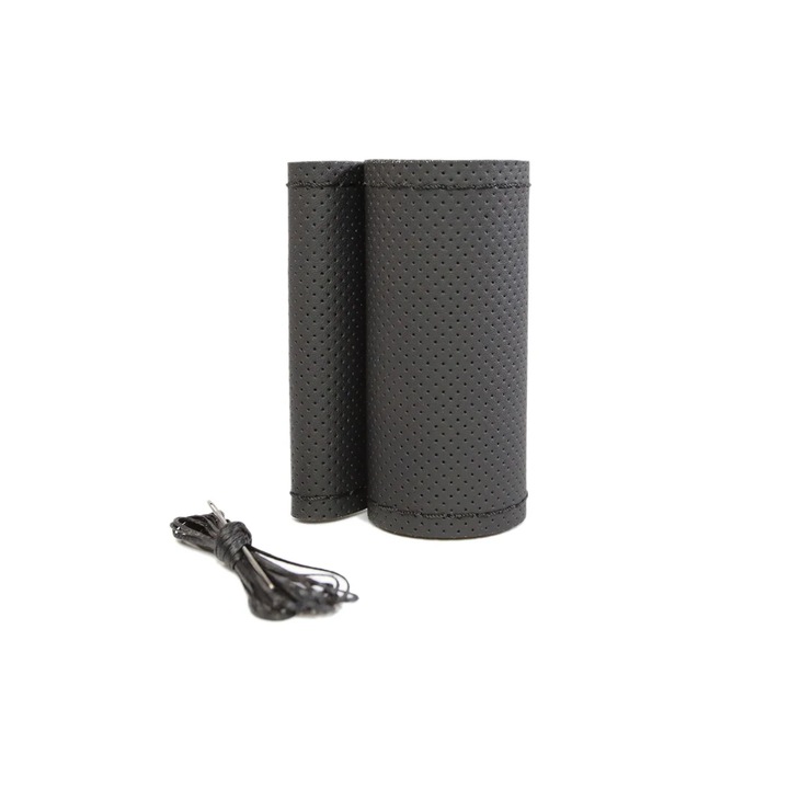 Калъф за волан, Естествена кожа, Ръчно шит дизайн, Черен