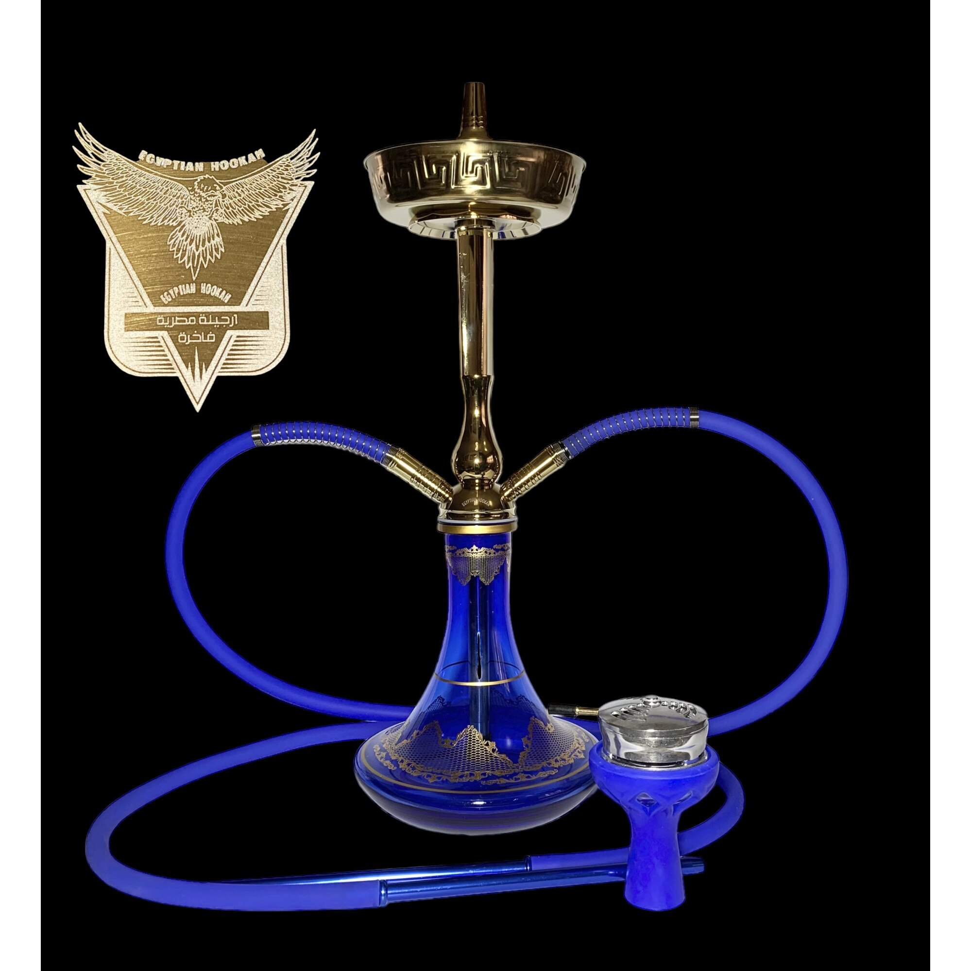Narghilea ELH06143, Egyptian Luxury Hookah, Blue/Gold edition cu 2