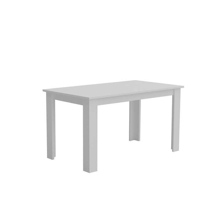Masa bucatarie/dining, 140x80 cm, alb, dreptunghiulara, PAL, design unic, Sasta by Fichi