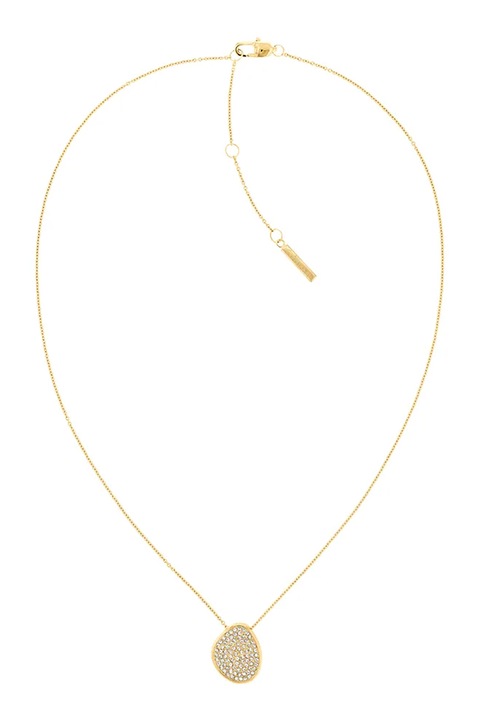 CALVIN KLEIN, Colier cu pandantiv decorat cu zirconia, Auriu