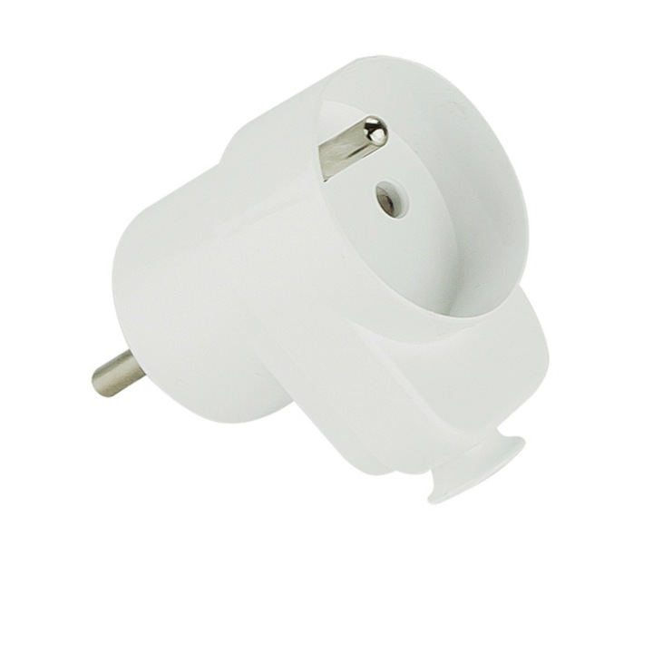 Stecher unghiular cu priza, WT-16G 40306, alb Alb