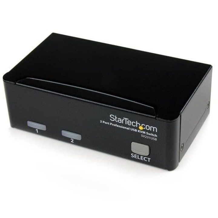 Switch, Startech, Switch KVM 2 PC USB (SV231USBGB), Negru