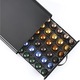 Suport 50 capsule de cafea, Bukate, 41x26.5x7.3, Compatibil cu Nespresso, Tchibo, etc, Negru, Metal