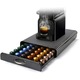 Suport 50 capsule de cafea, Bukate, 41x26.5x7.3, Compatibil cu Nespresso, Tchibo, etc, Negru, Metal
