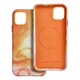 Carcasa G-Tech Leather Mag, Portocalie, pentru iPhone 12 Pro Max, compatibilă cu încărcarea MagSafe, hibridă 10x15x2cm
