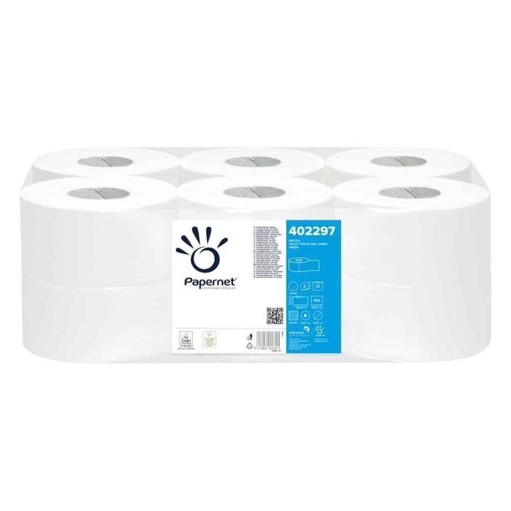 Papernet Rola Mini Ecolabel WC-papír, 2 rétegű, 140 m, 12 tekercs/Bax