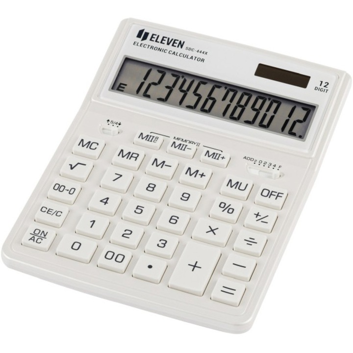 Calculator de birou Eleven, SDC-444XR, 12 digiti, alb