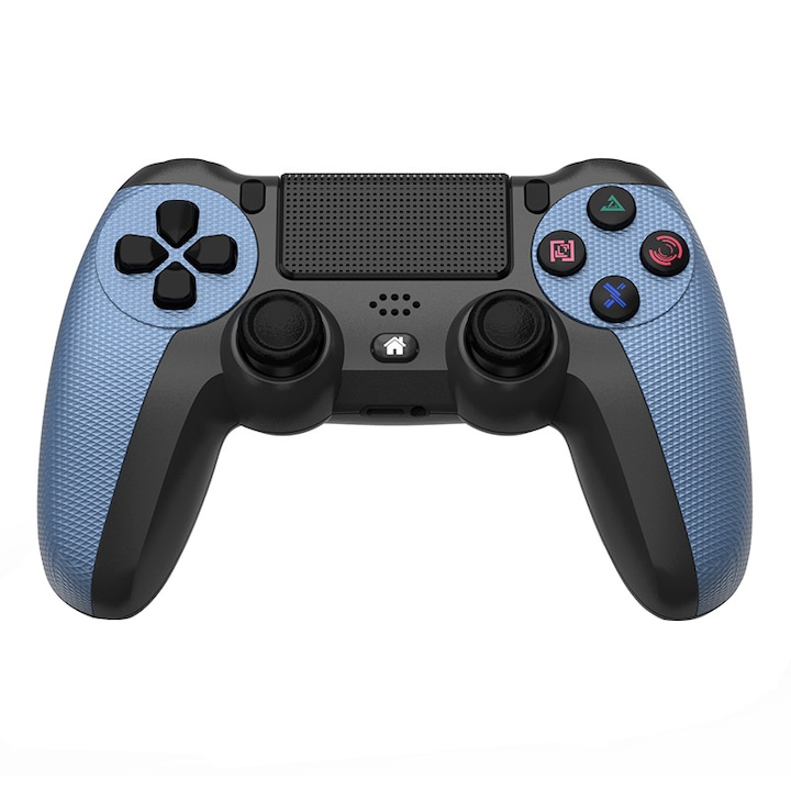 Oein Vezeték nélküli játékvezérlő, Bluetooth, vibráció, kompatibilis a PlayStation 4/4 Pro/4 Slim/PC-vel, fekete/kék