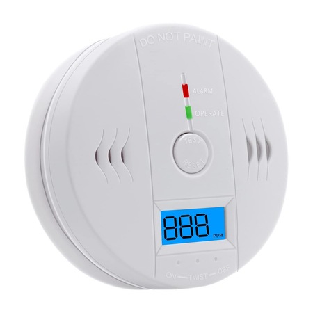 Senzor de gaz, Wireless, Afisaj digital, Portabil, Alb