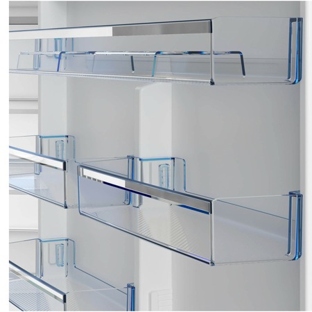 Frigider cu doua usi Beko B5RDNE594ZXB, 557 l, No Frost, HarvestFresh, Everfresh+, AeroFlow, Display, Clasa E, H 186 cm, Metal Look