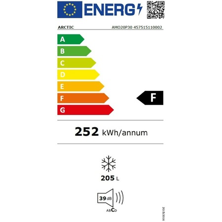 Lada frigorifica Arctic AMO20P30, 205 l, Clasa F, Conditii extreme -15 grade Celsius, Fast Freezing, Autonomie 23h, 1 cos metalic, Alb