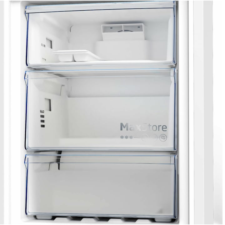 Combina frigorifica Beko B3RCNA364HXB1, 316 l, No Frost, HarvestFresh, AeroFlow, Kitchen Fit, Everfresh+, Clasa E, 187 cm, Metal Look