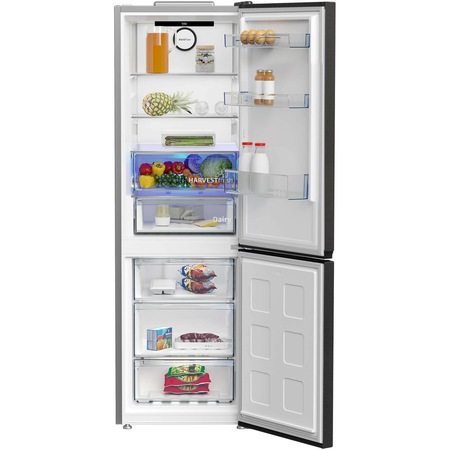 Combina frigorifica Beko B3RCNA364HXBR1, 316 l, No Frost, HarvestFresh, AeroFlow, Kitchen Fit, Everfresh+, Clasa E, 187 cm, Dark Inox