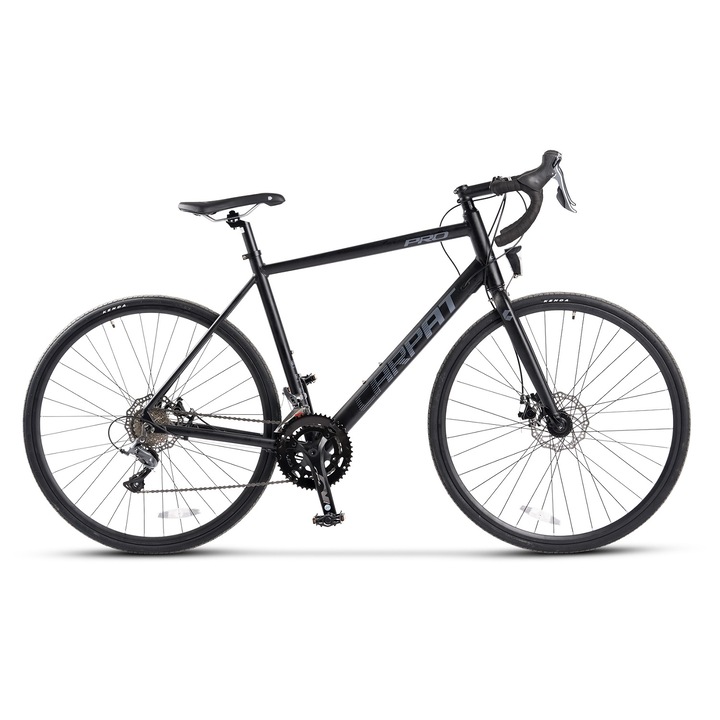 Шосеен велосипед с 28" колела, оборудване Shimano Claris, дискови спирачки, интегрирани лостове Claris, 16 скорости, полуинтегрирани кабели в рамката, черен/сив, Cyclocross Carpat Elite PRO Limited Edition с алуминиева рамка