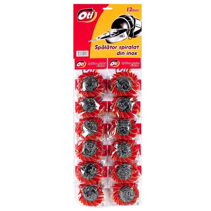 Spalator spiralat din inox, 12 buc./blister