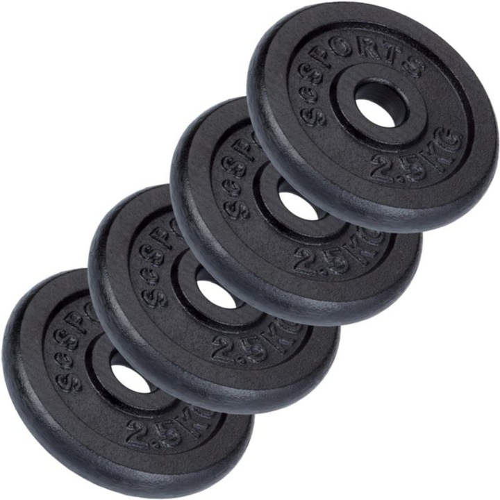 Set, Gorilla Sports, discuri ScSPORTS 10 kg fonta 4 x 2.5 kg
