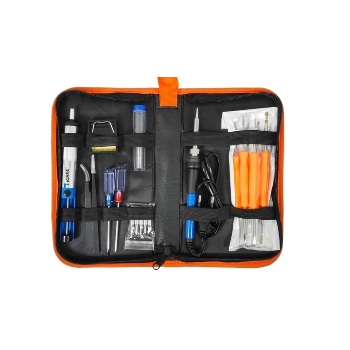 Kit profesional pentru lipit, letcon, putere 60 W, temperatura 200-450°, Verke