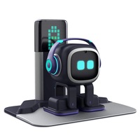 Robot Emo Go Home, Negru, AI Desktop Pet cu Statie Incarcare, Living.AI