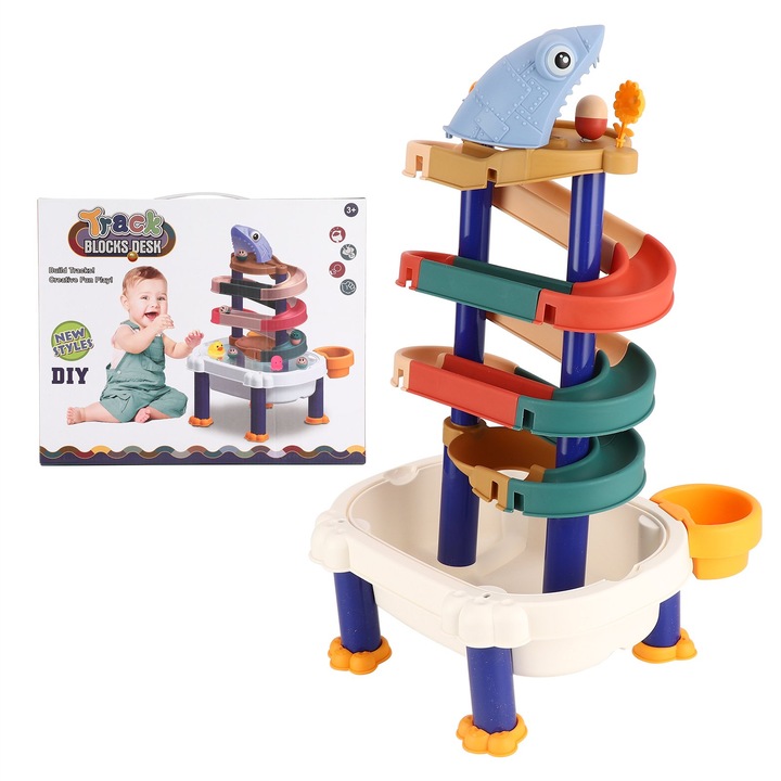 Vizes játékasztal ISP "Likesmart Track Blocks Desk", 40 db, 4 golyó, fehér