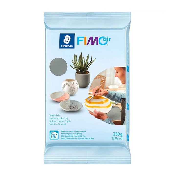 Polimer agyag FIMOair Basic 500g szürke
