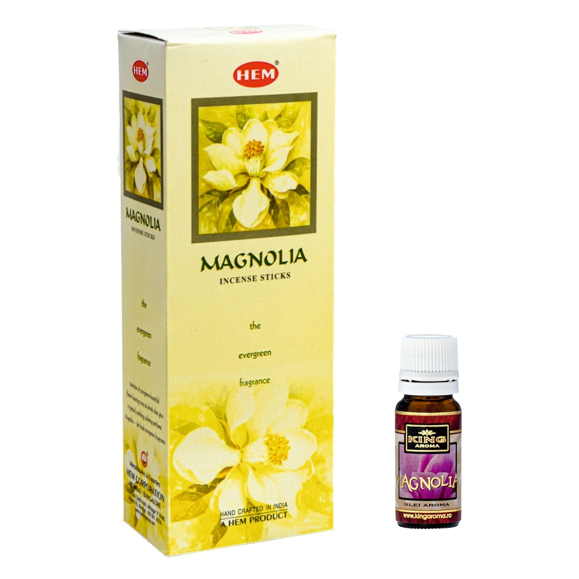 Pachet 120 Betisoare Parfumate Hem Magnolie Si Ulei Aromaterapie Magnolie Kingaroma 10 Ml Emagro 9037