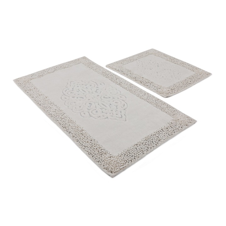 Set Covorase de baie 2 bucati Asi Home Piante, Multicolor, 50 x 60 cm, 60 x 100 cm