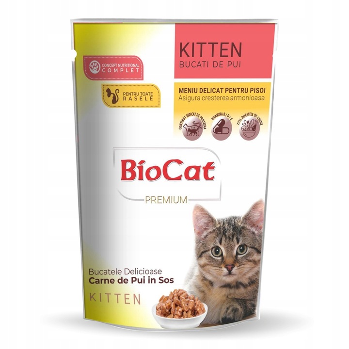 Mancare pisici, Biocat, Pui in sos, 100g