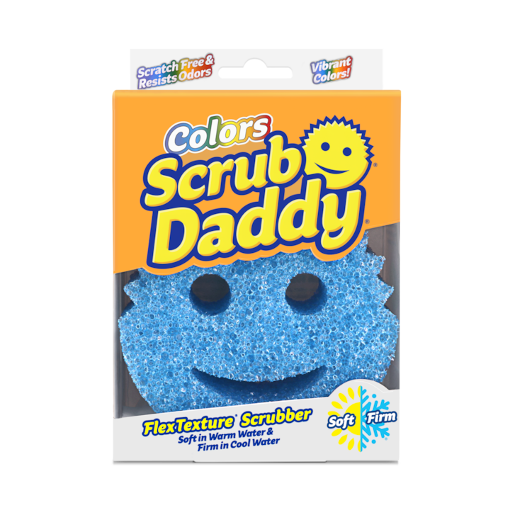 Burete de curatat fara zgarieturi Scrub Daddy Colors, albastru