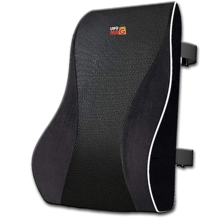 Perna lombara completa Linomag®, Suport lombar pentru scaun de birou sau masina, Spuma cu memorie, Negru, 44 x 40 x 13cm