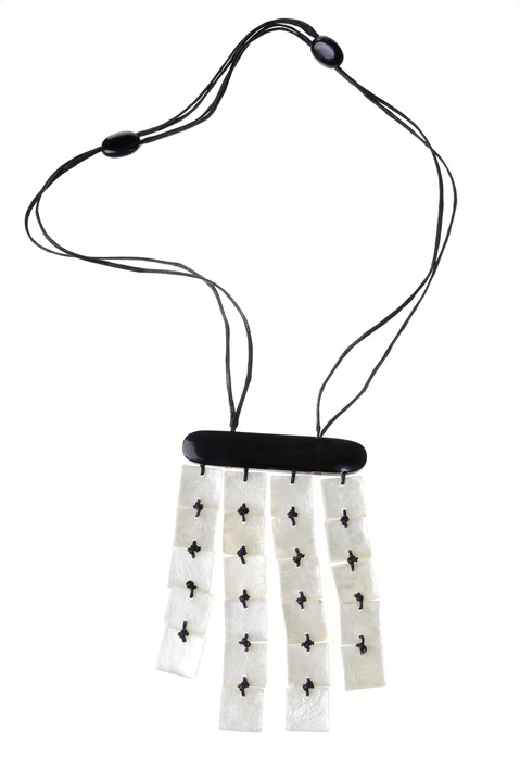 Colier, Gloria Maris Handmade, Shell6765 Alb, Reglabil