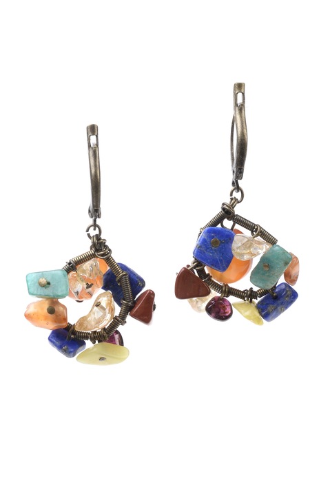 Обеци, Gloria Maris Handmade, Prl7384 Многоцветни, 3 x 2 cm