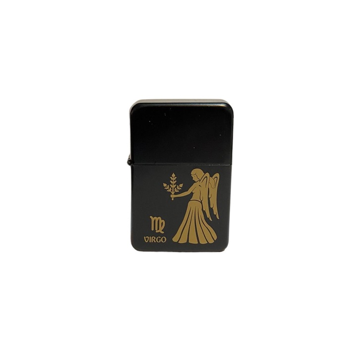 Bricheta metalica Gentelo tip Zippo, zodia Fecioara, reincarcabila cu benzina, dimensiune 60 mm X 40 mm