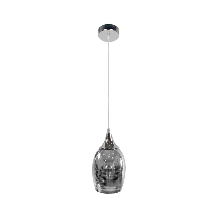 Lustra Candellux Lighting, Marina Silver, sticla, gri argintiu, 14x14x125 cm